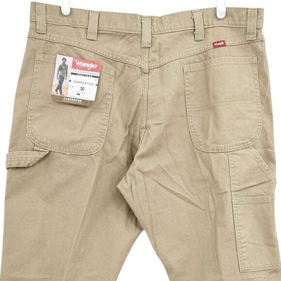 Wrangler Men's Heritage Low Stretch Relaxed Tan Carpenter Pants Size 38x30 NWT - Picture 4 of 11